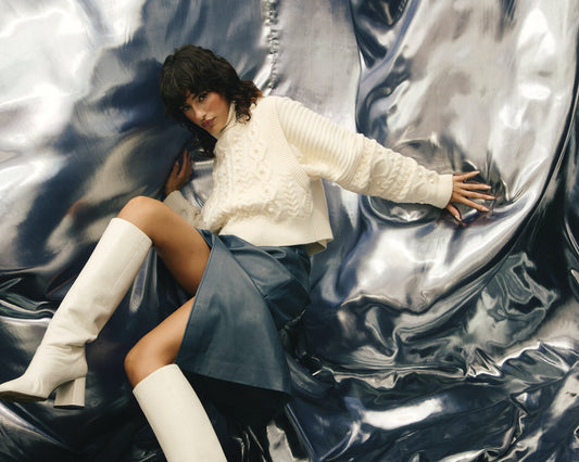 Idano model wearing the Gypsie sweater vest