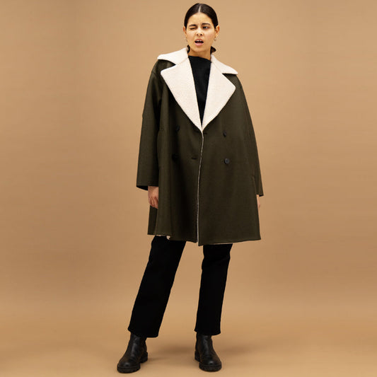 Oversized Harris Wharf Pressed Wool Coat