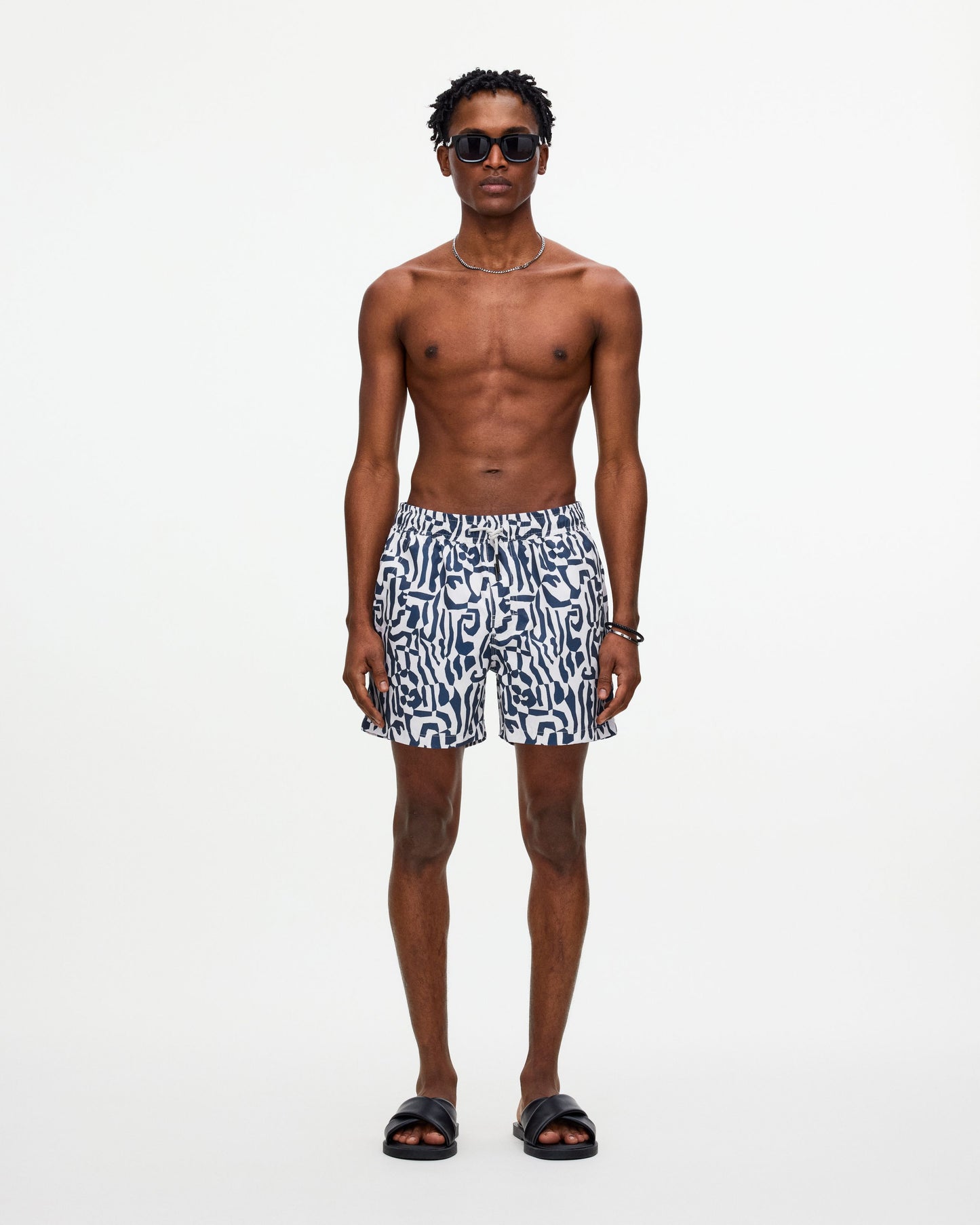 Marbling Swim Short - Blue