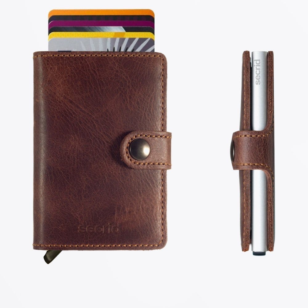 Mini Wallet - Vintage Brown Leather