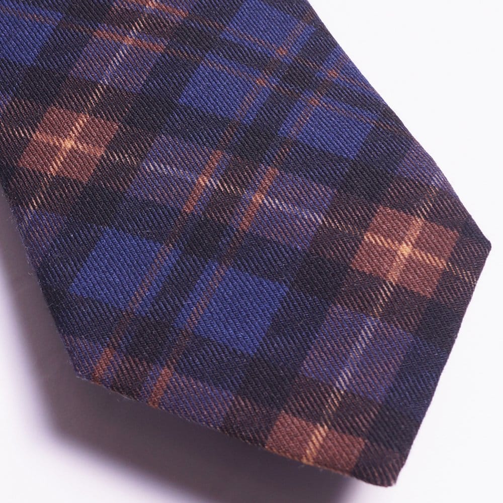 - The Navy Wool Print Tie