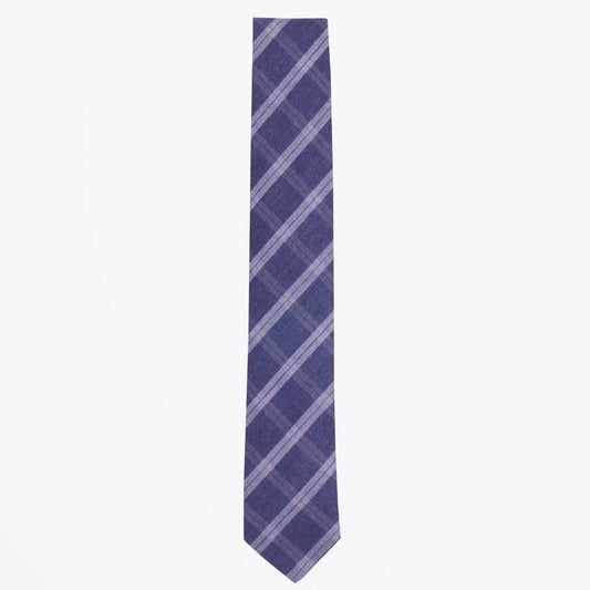 - The Cotton Mix Woven Tie - Navy