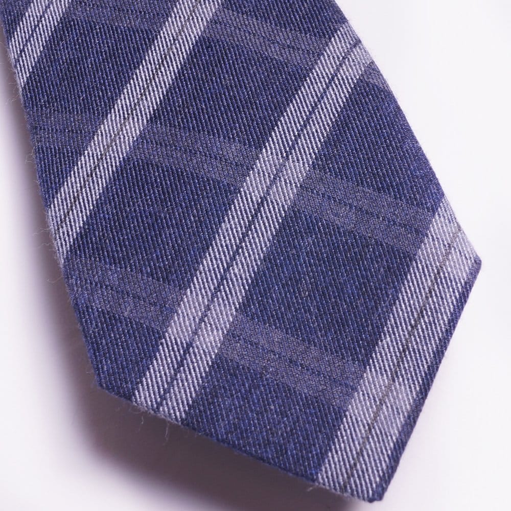 - The Cotton Mix Woven Tie - Navy