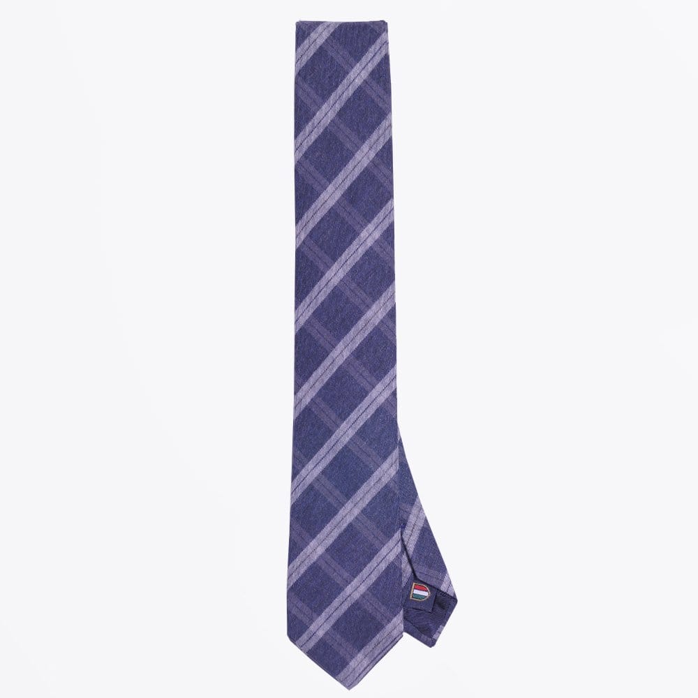 - The Cotton Mix Woven Tie - Navy