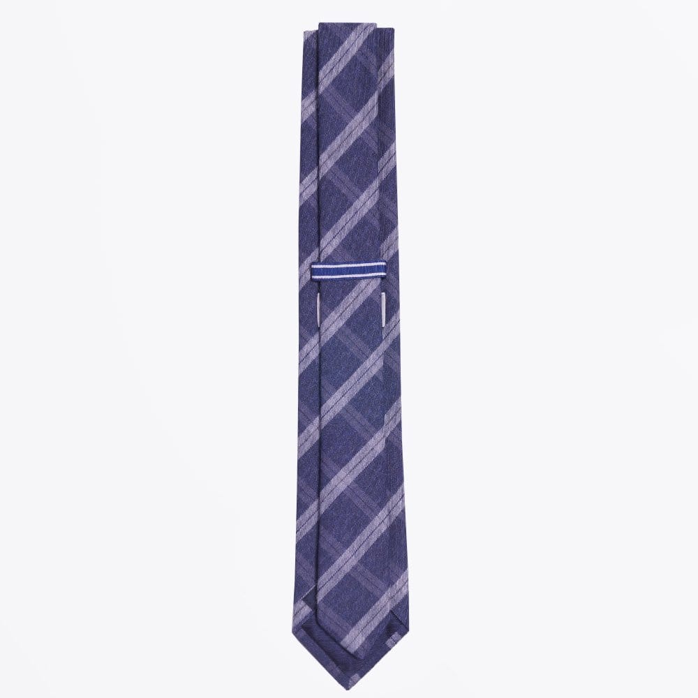 - The Cotton Mix Woven Tie - Navy