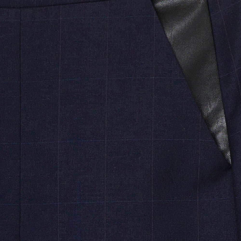 Jude Long Check Skirt - Indigo