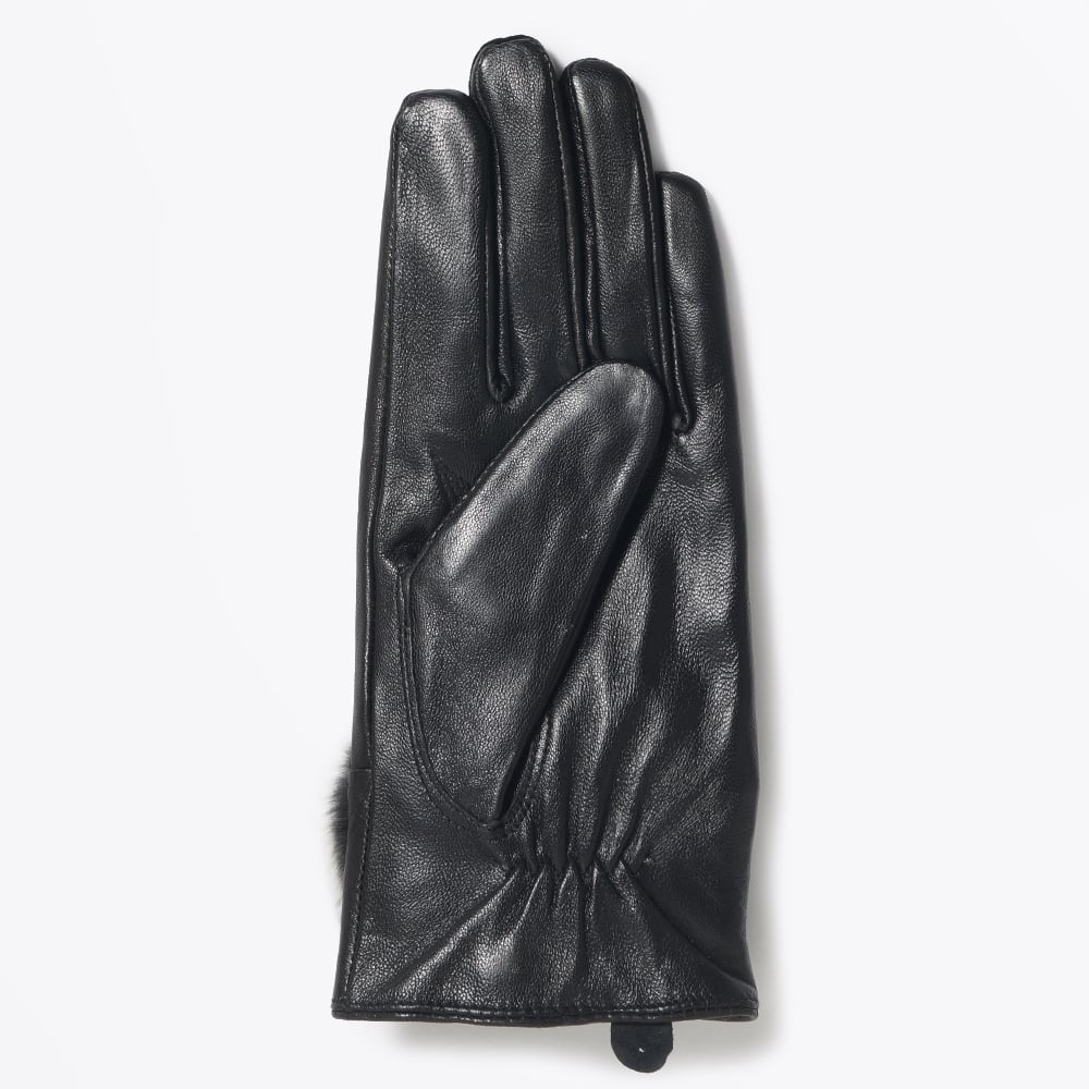 - Rabbit Fur Gloves - Black