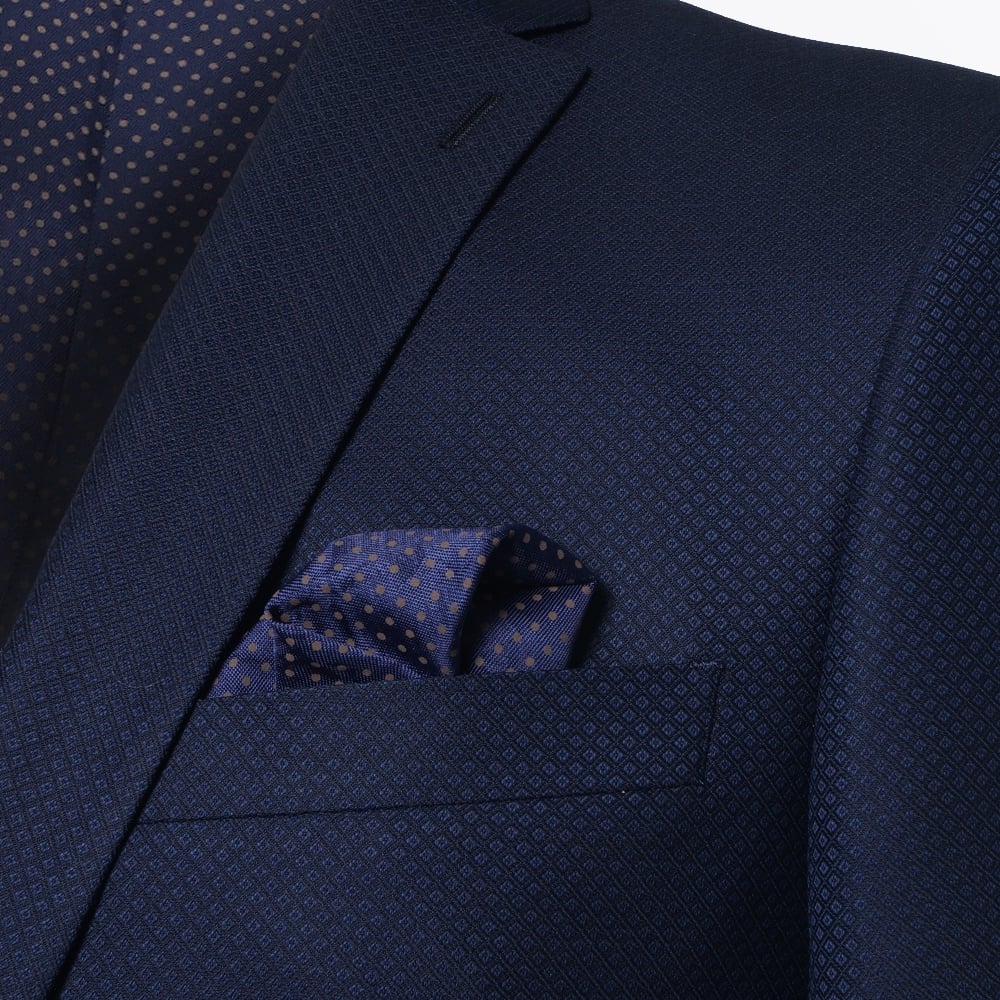 - Star Craig Weave Detail Suit - Navy
