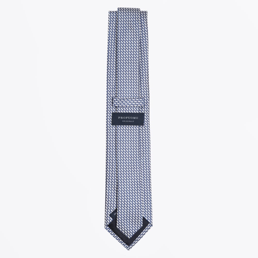 - Silk Woven Patterned Tie - Royal Blue