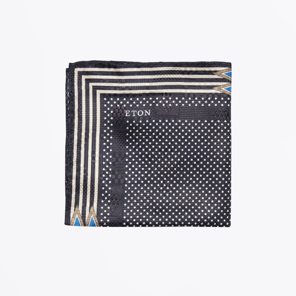 - Polka Dot Pocket Square - Navy