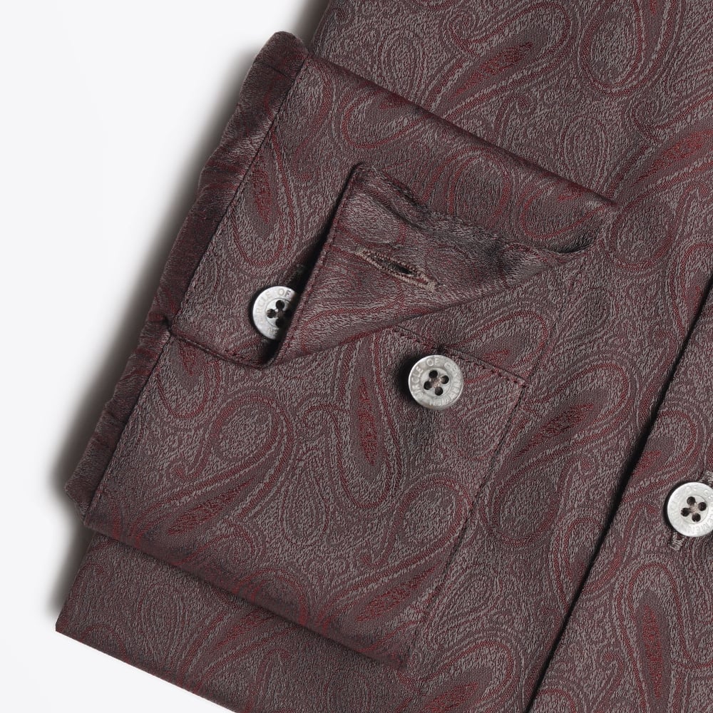 Kane Paisley Shirt - Bordeaux