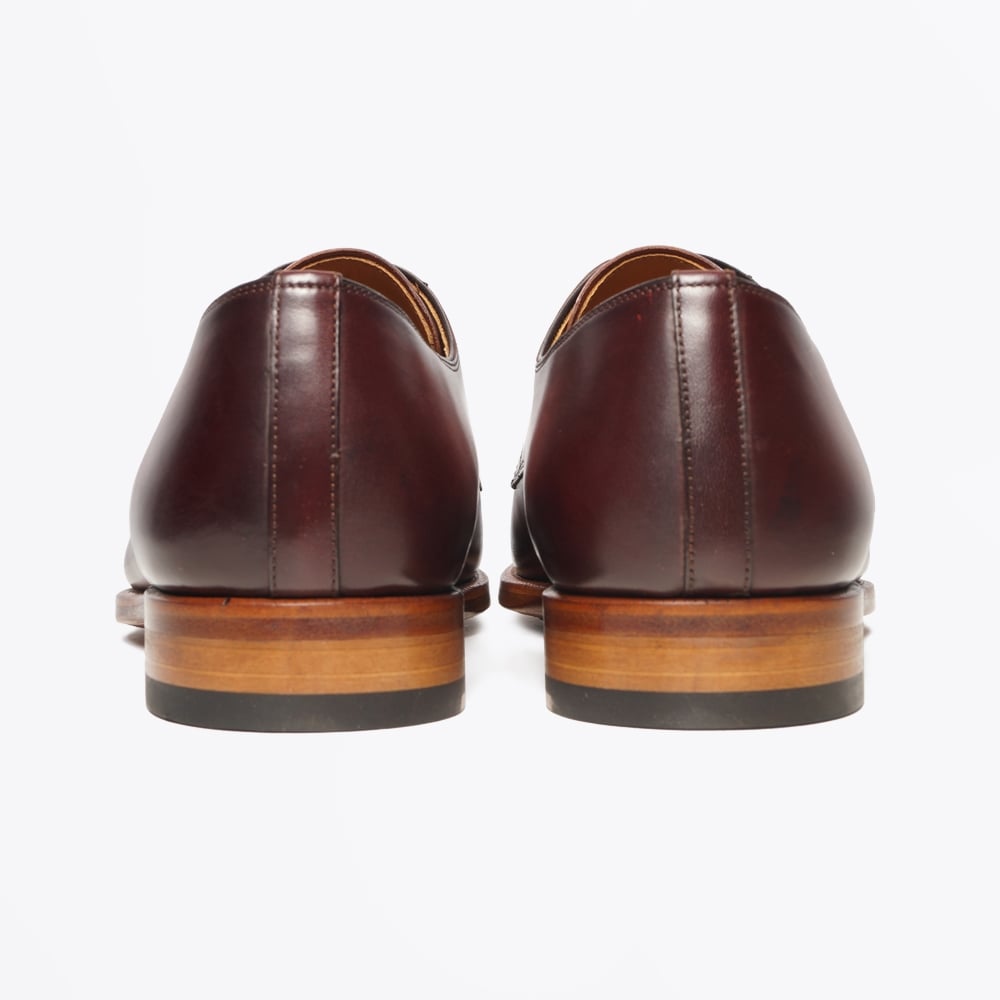 Tanning Burnished Oxford Lace Up Shoes - Cognac