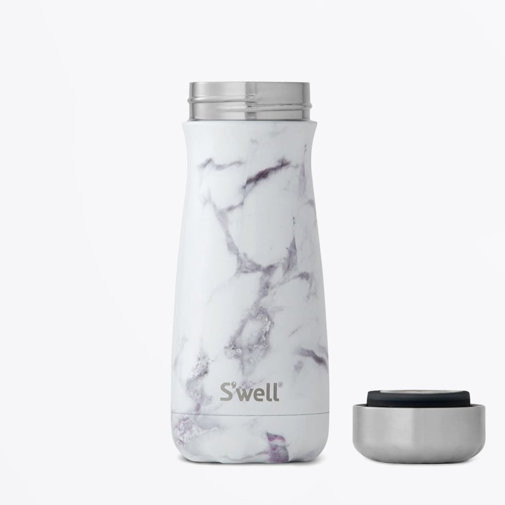 - Traveller Collection - White Marble 16oz Bottle