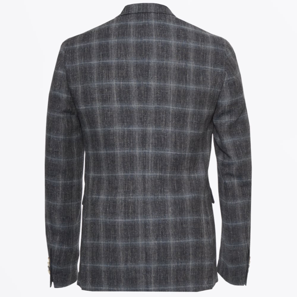 - Star Soft Summer Tweed Check Blazer - Navy