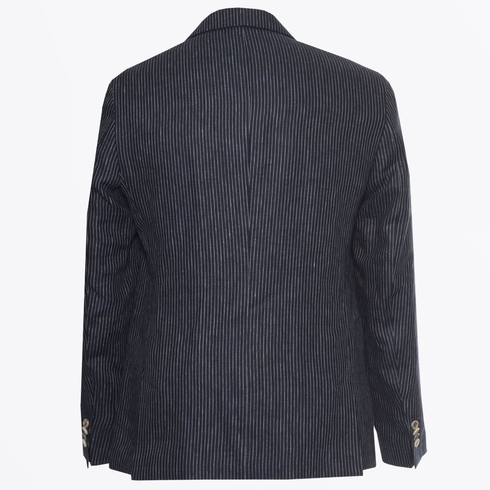 Linen Double Breasted Blazer - Navy