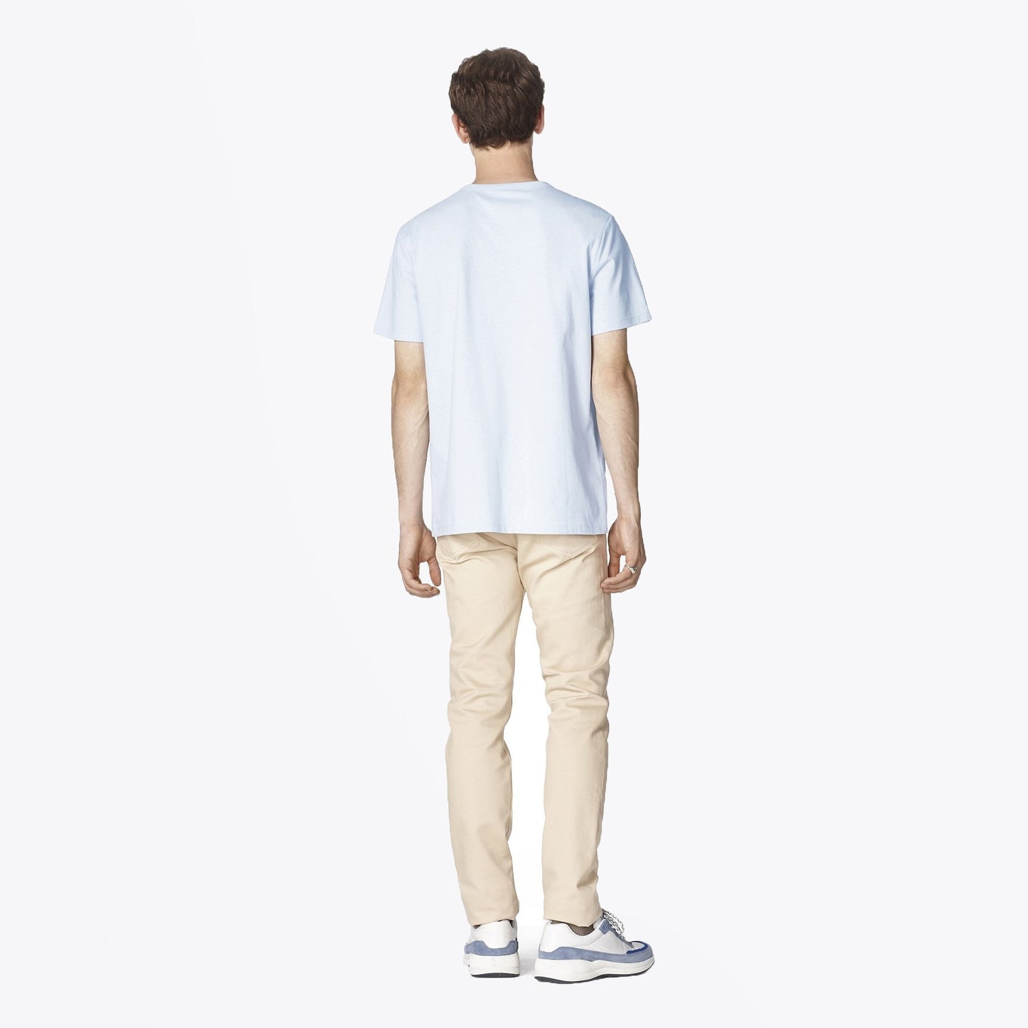 - Crew Neck Pocket Tee - Pale Blue