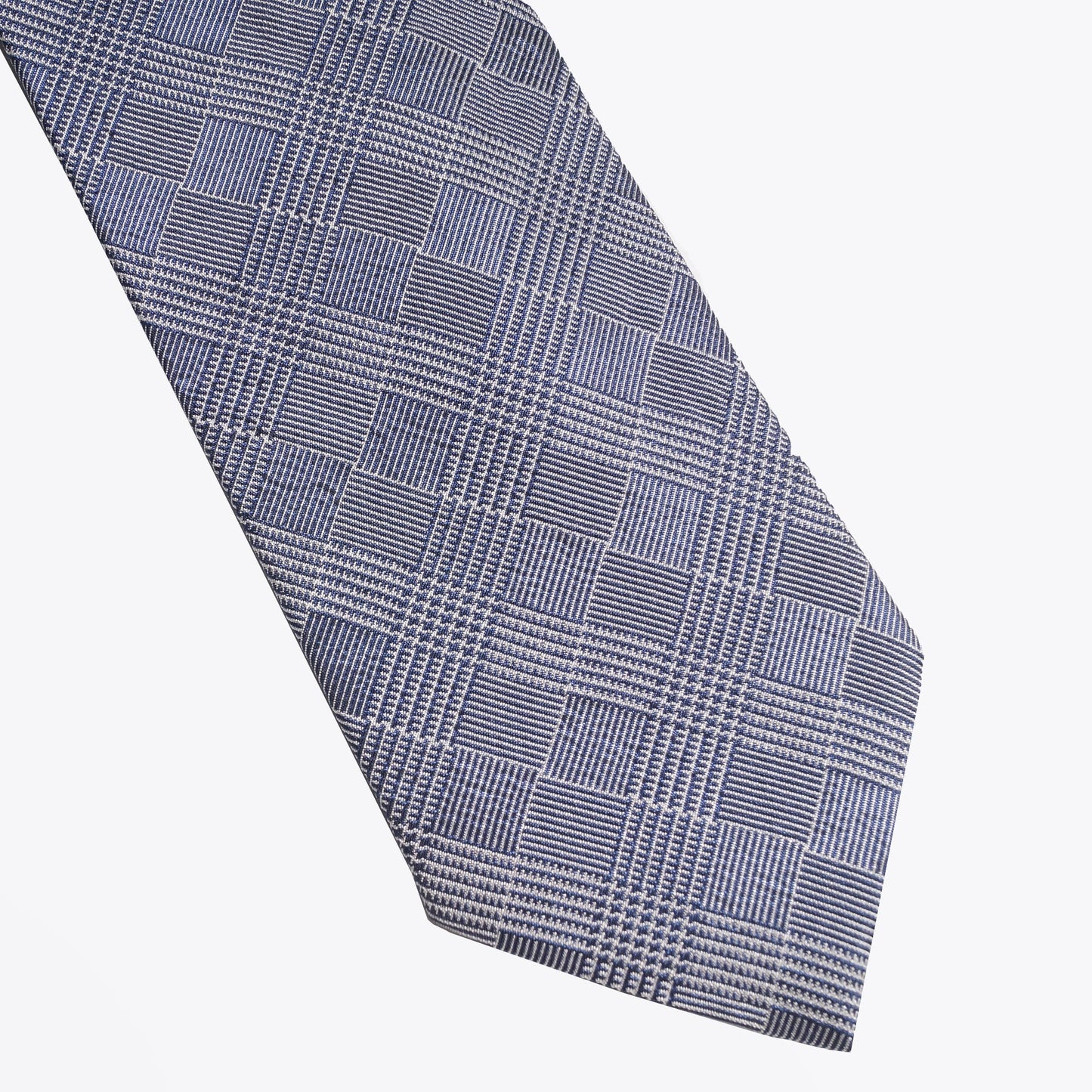 - Checked Tie - Blue