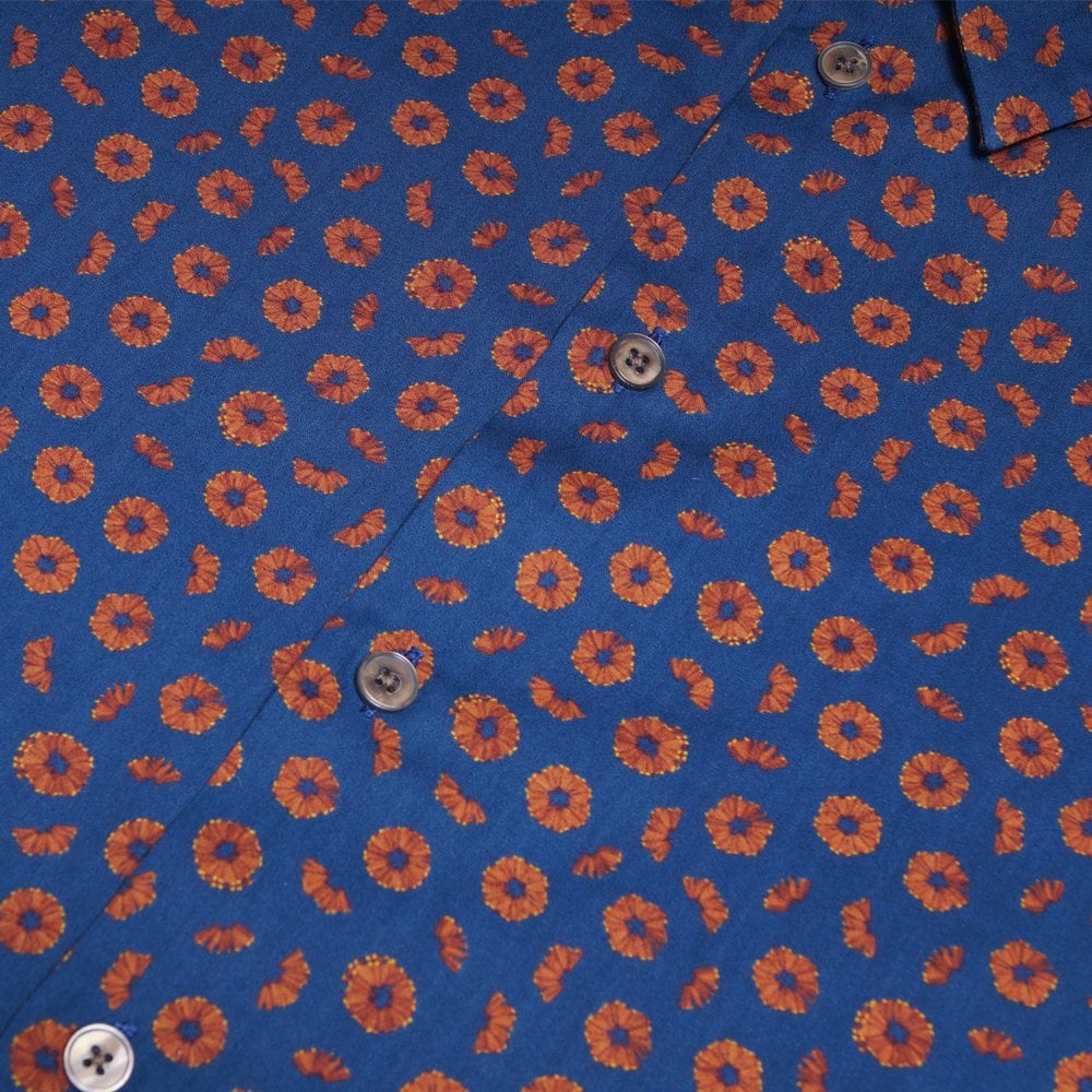 - Pencil Filing Printed Shirt - Indigo