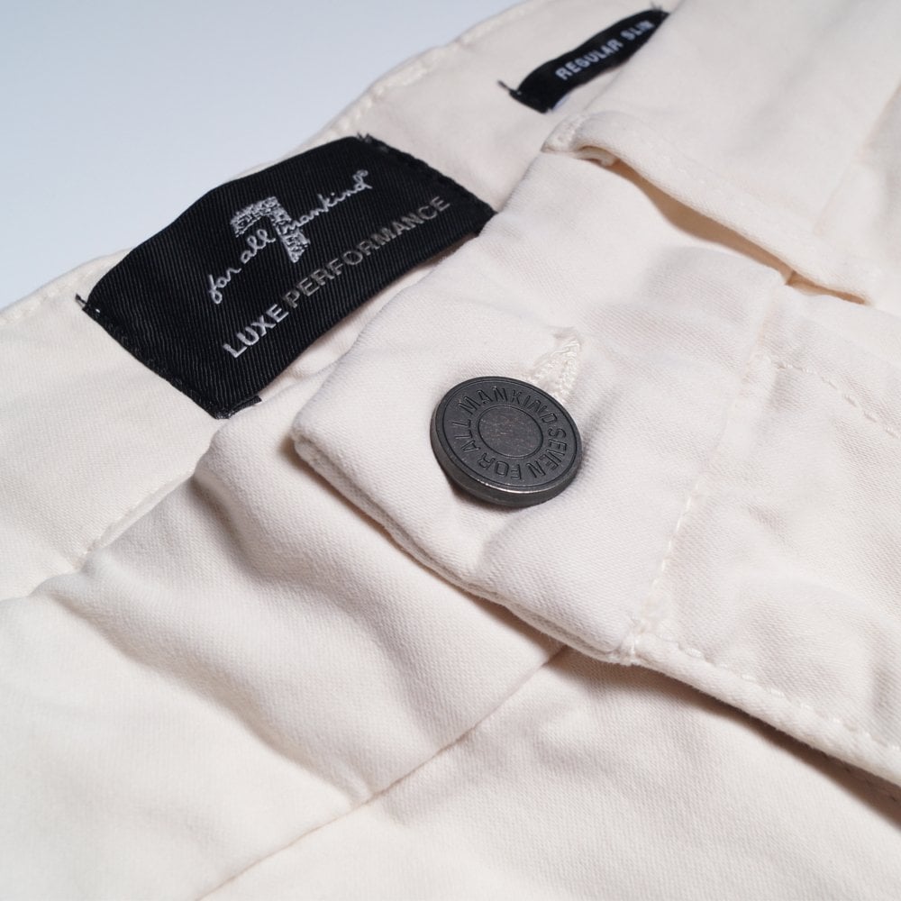 - Slimmy Luxe Performance Sateen Chinos - Salt White