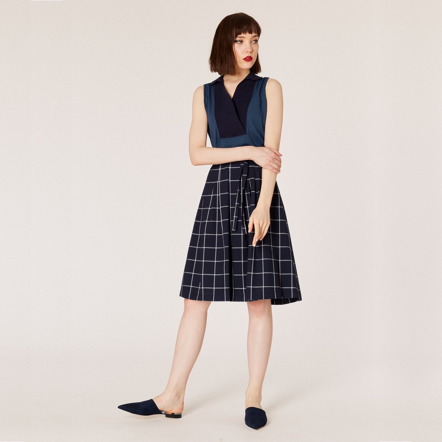 - Sleeveless Knitted Top - Blue