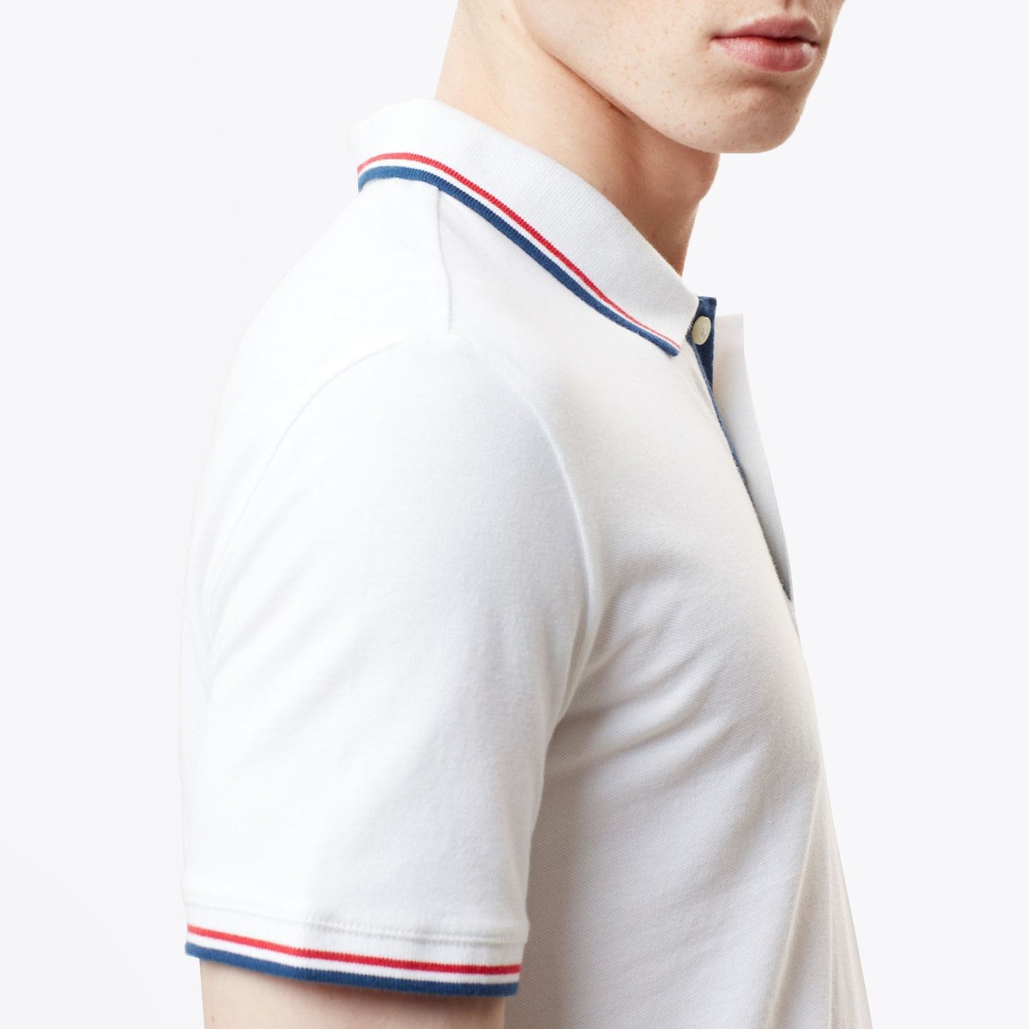 - Taly Stripe Polo T-shirt - White