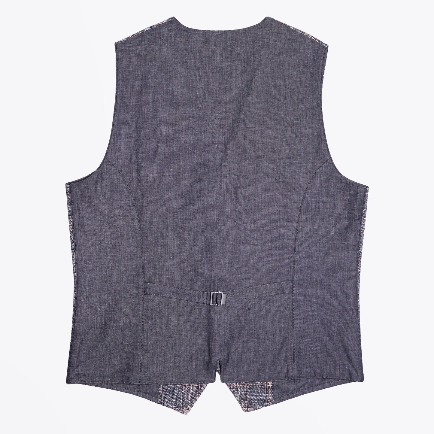 - Textured Checked Waistcoat - Grey