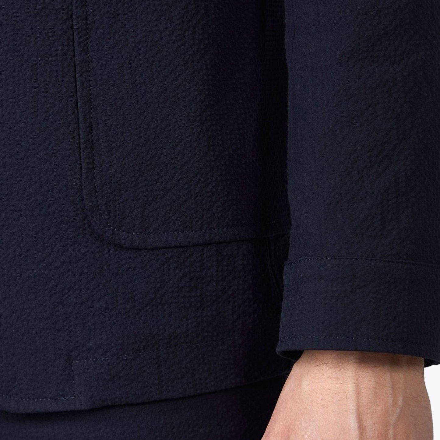 - Theobald Seersucker Jacket - Navy