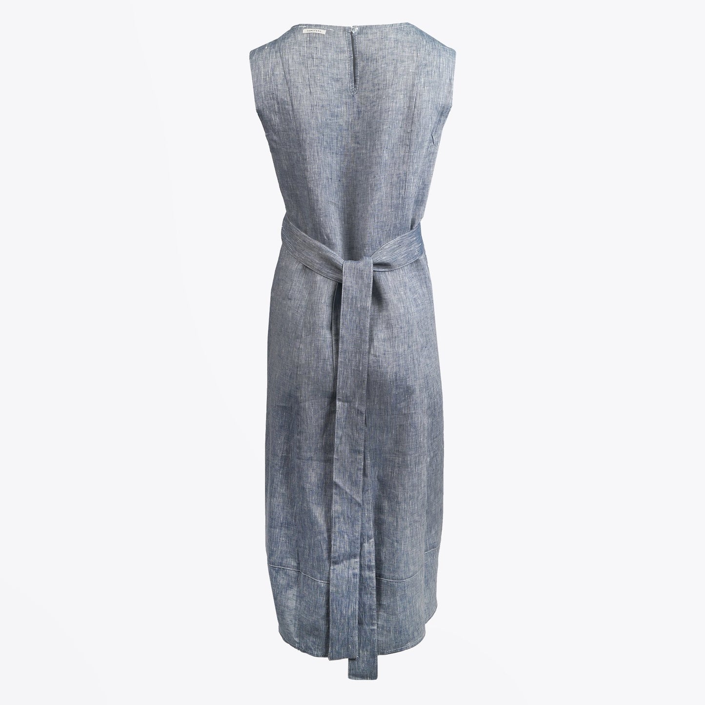 Linen Sleeveless Dress - Blue