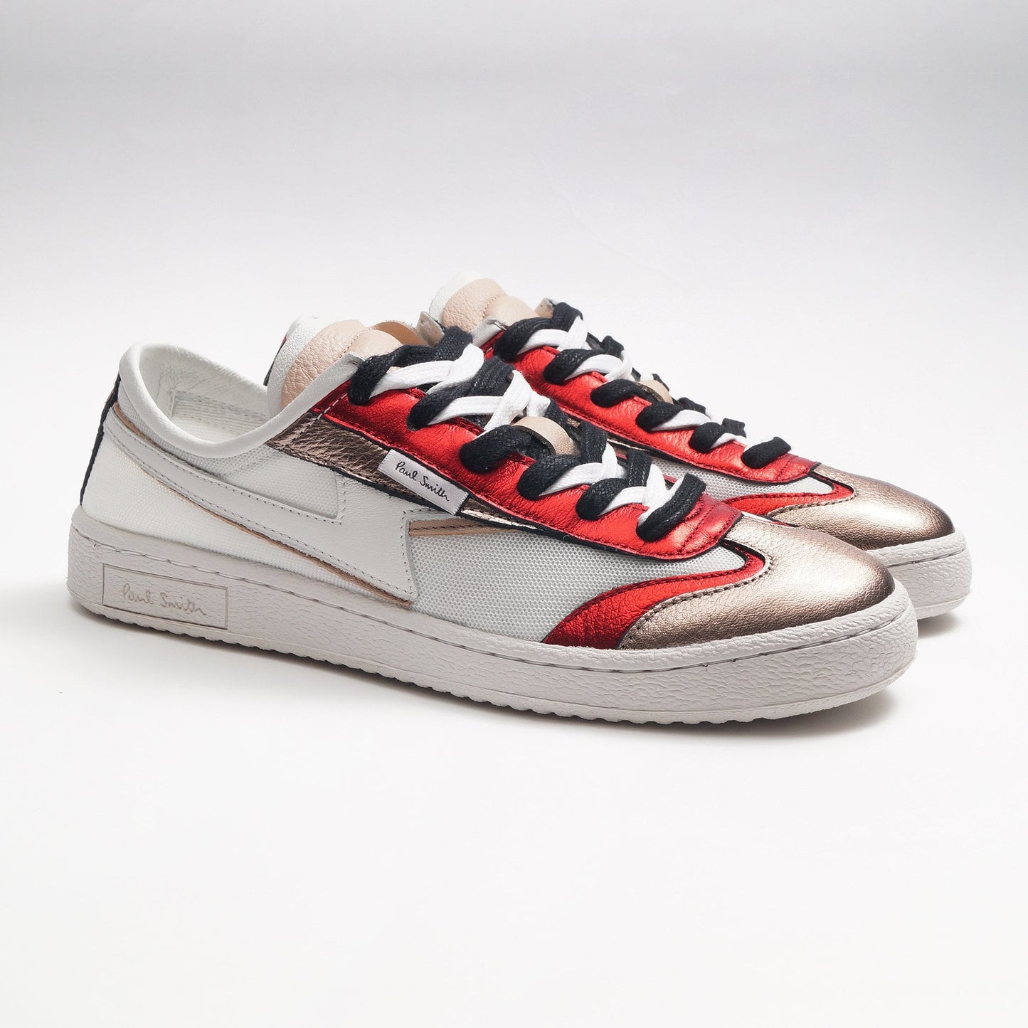 - 'Ziggy' Leather Metallic Trainers - White