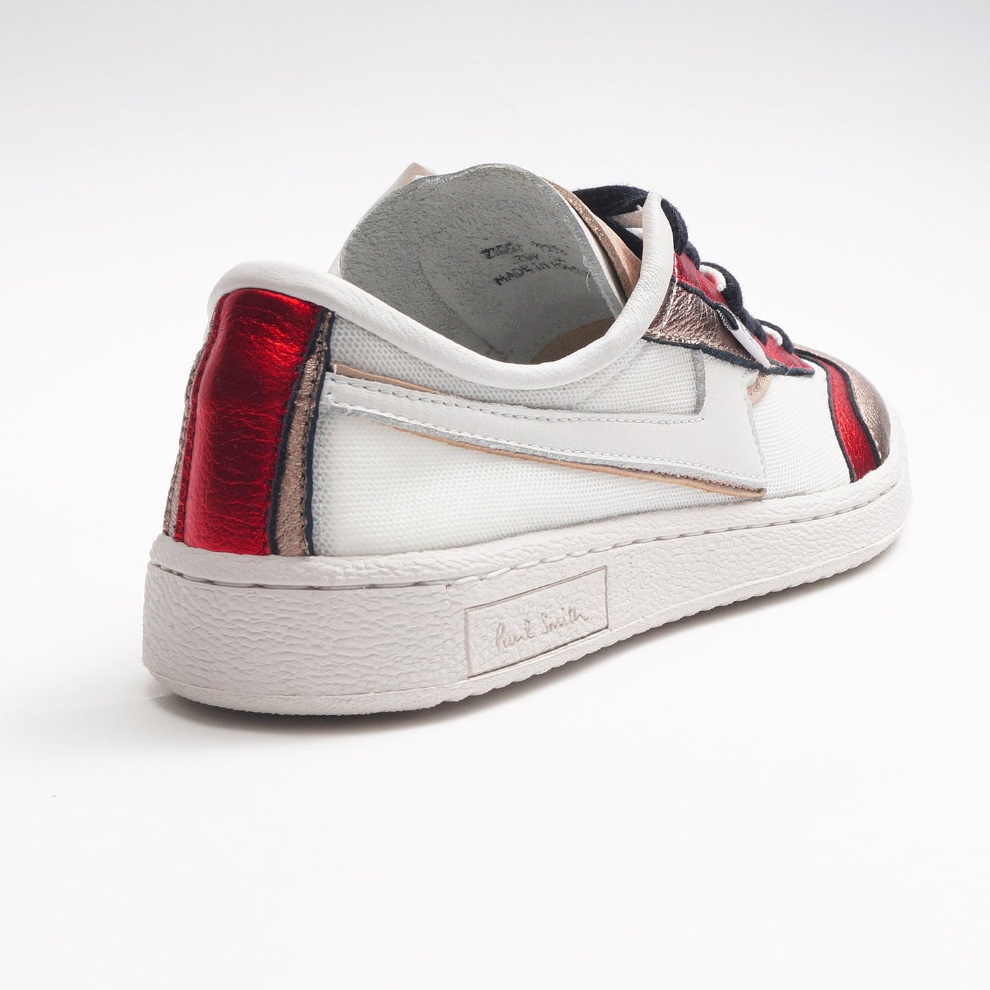 - 'Ziggy' Leather Metallic Trainers - White