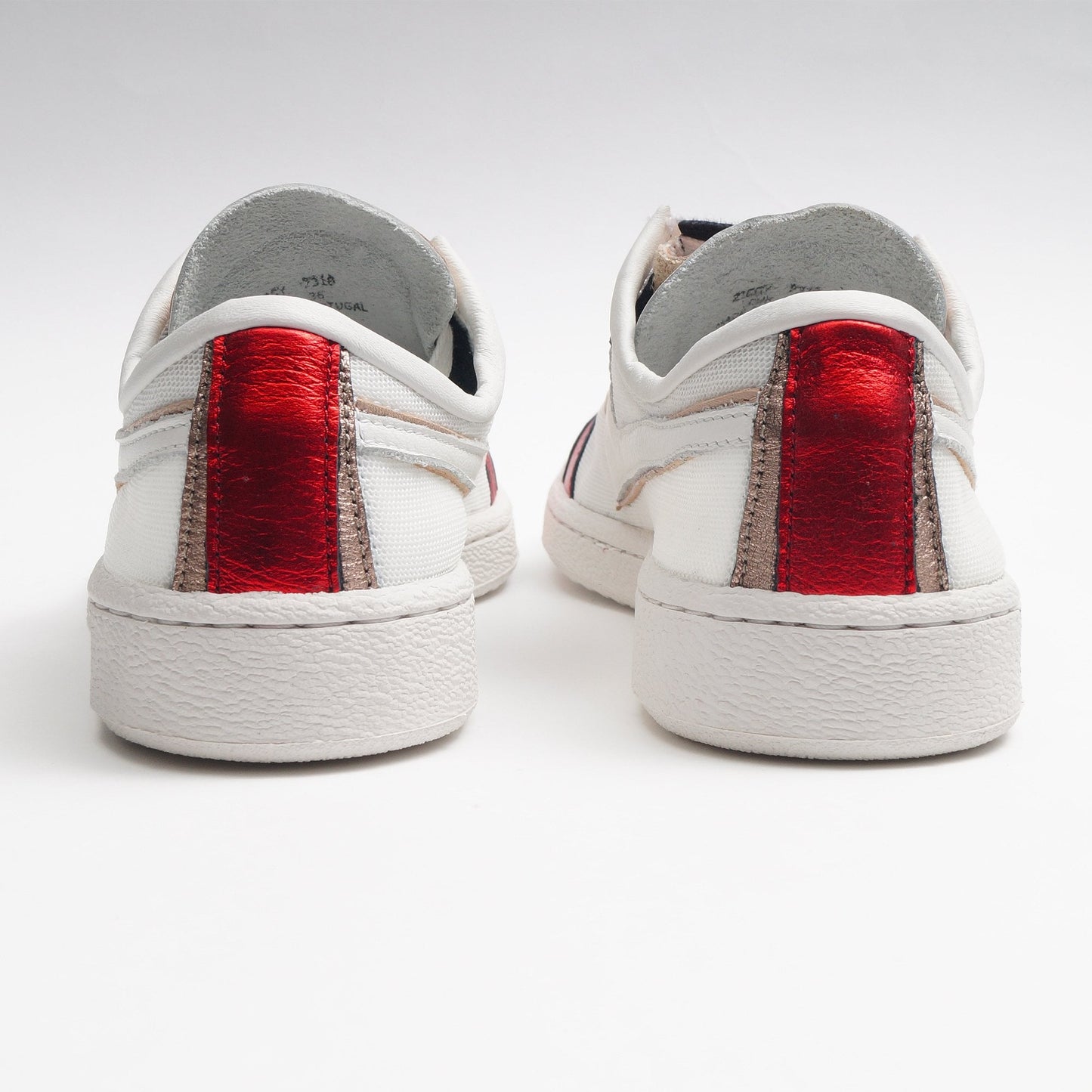 - 'Ziggy' Leather Metallic Trainers - White