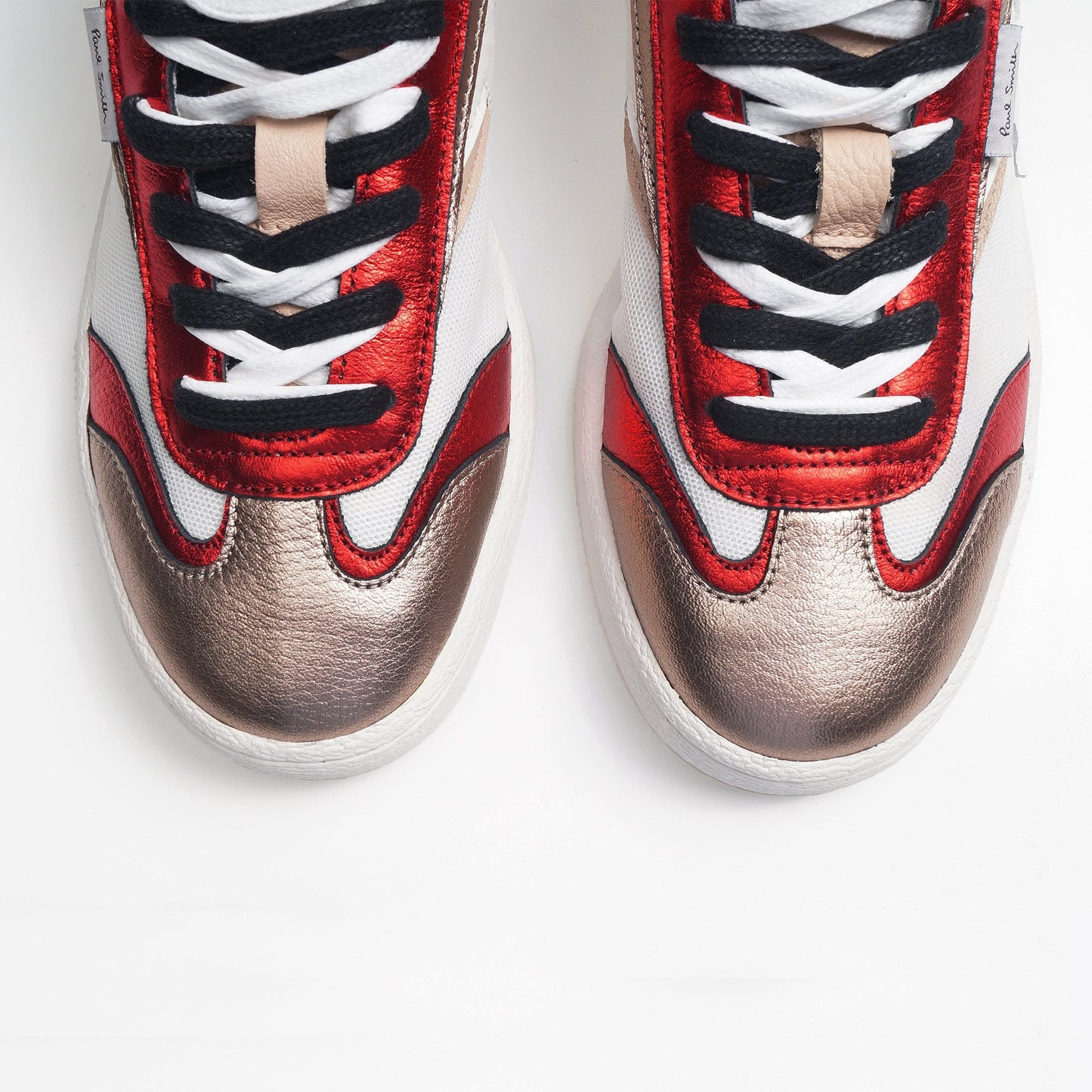 - 'Ziggy' Leather Metallic Trainers - White