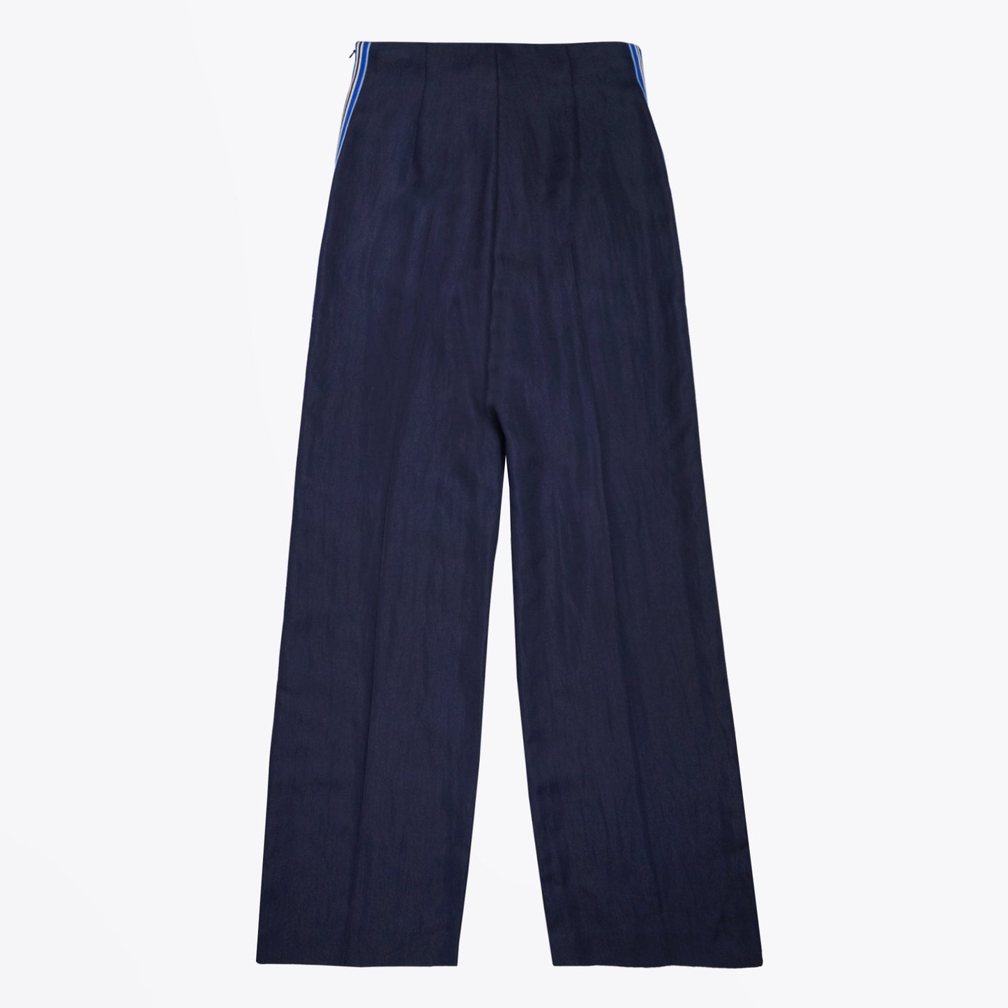 - Wide-Leg Stripe Trousers - Navy