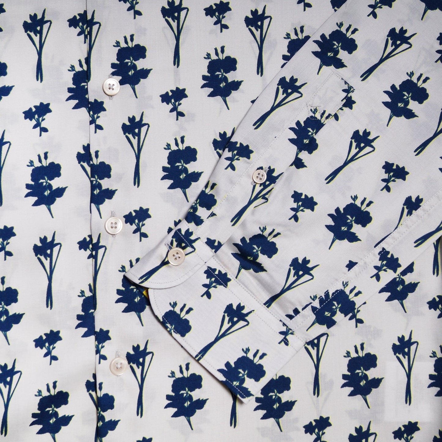 - Tailored Floral Shirt - Grey/Multi