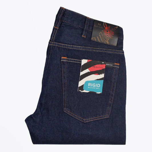- Zebra Cotton Tapered Jeans - Dark Wash Denim