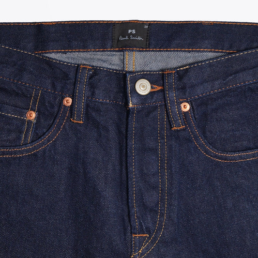 - Zebra Cotton Tapered Jeans - Dark Wash Denim