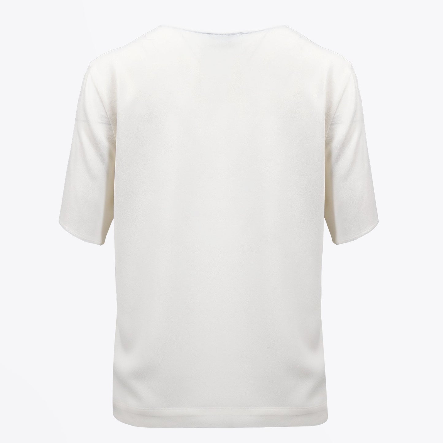 - V-Neck Silk Blend Top - Off-White