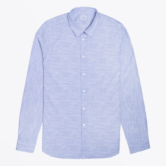 - 'Scramble Net' Print Long-Sleeve Shirt - White