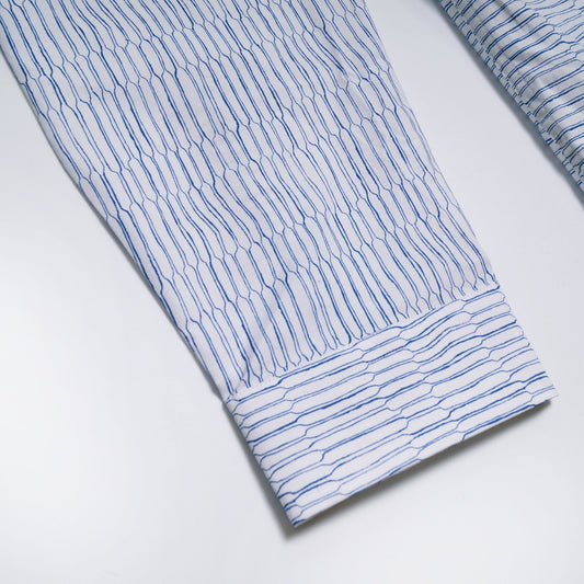 - 'Scramble Net' Print Long-Sleeve Shirt - White