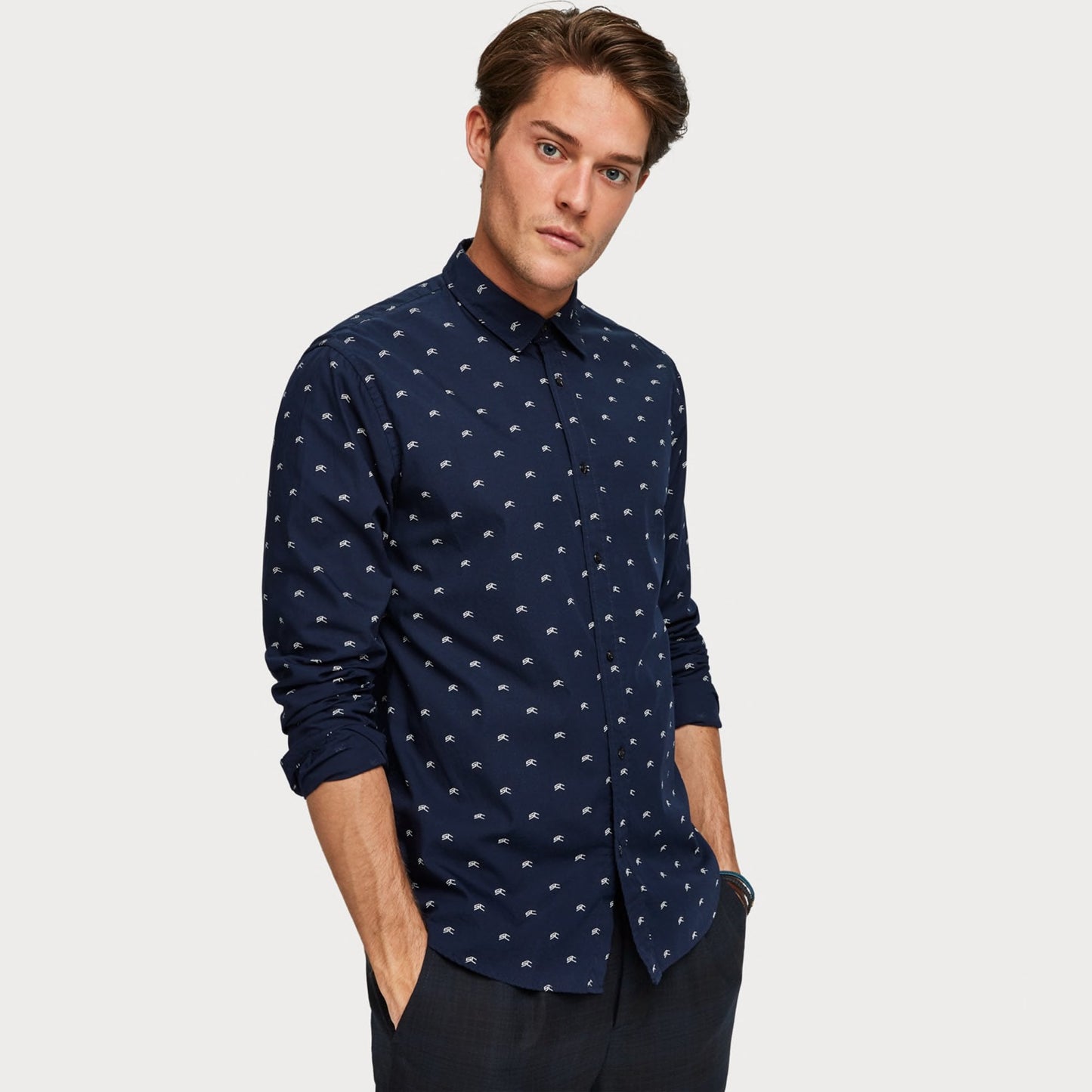 - All-Over Printed Shirt - Navy