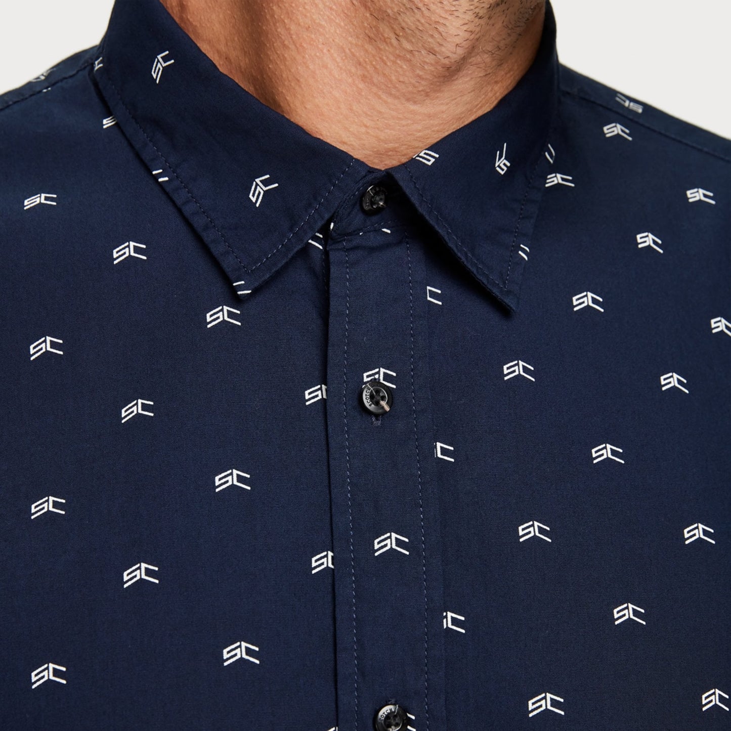 - All-Over Printed Shirt - Navy