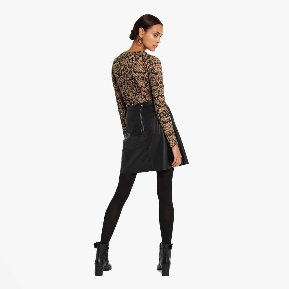 - Faux Leather Mini Skirt - Black