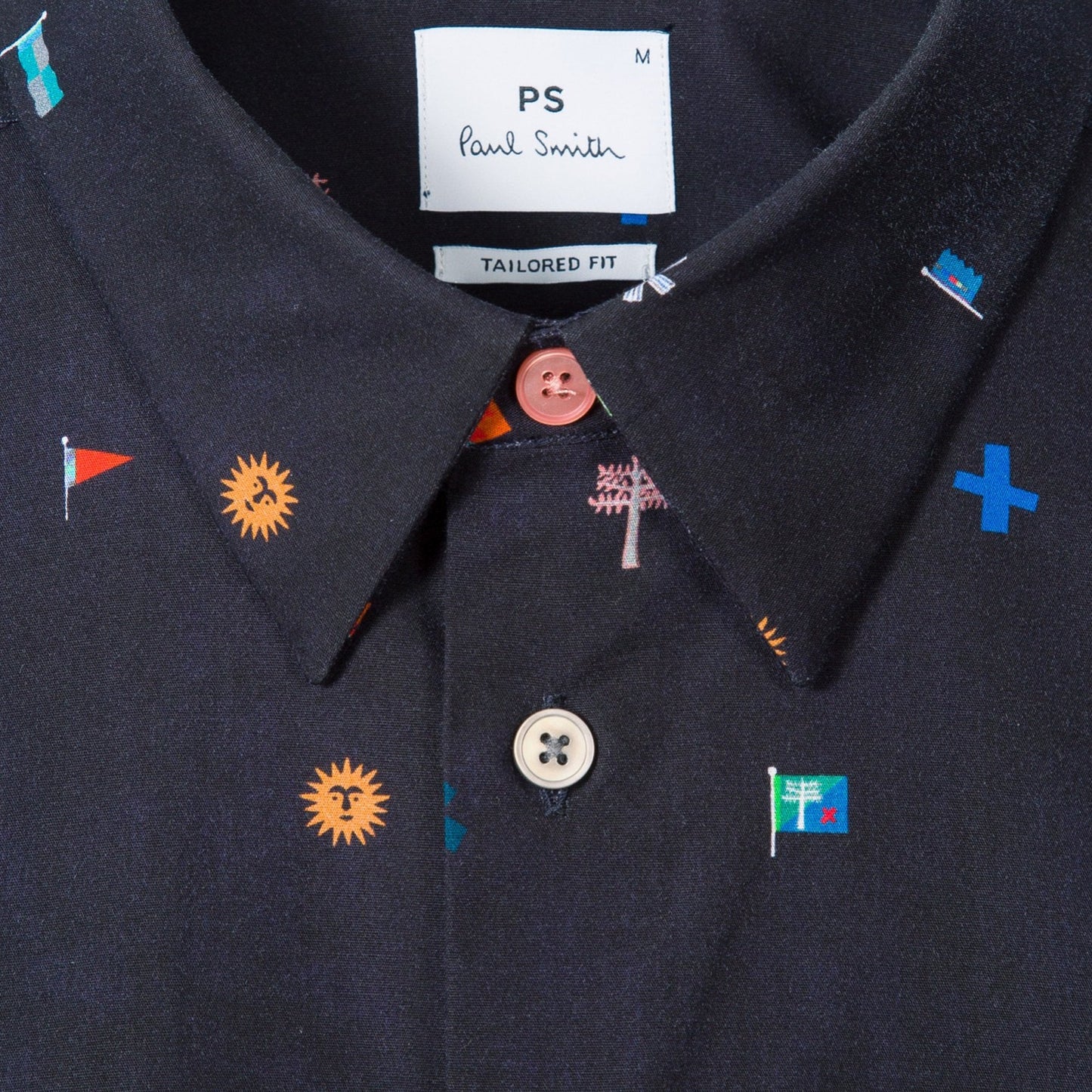 - 'Mini Flags' Printed Shirt - Dark Navy