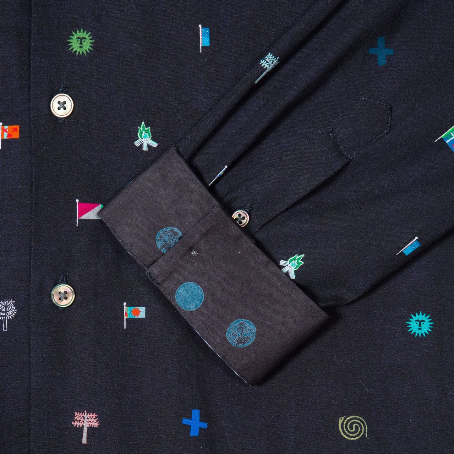 - 'Mini Flags' Printed Shirt - Dark Navy