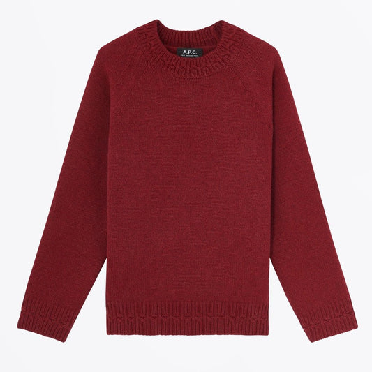 - Wicklow - Crew Knitted Sweater  - Red