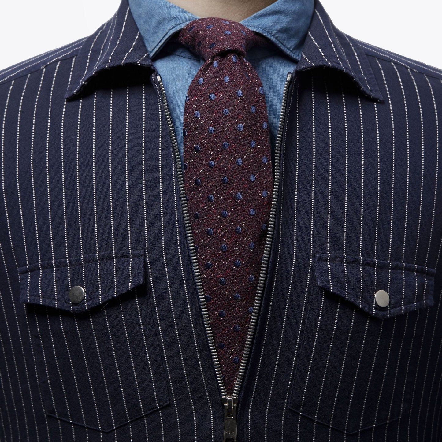 - Wool Dotted Tie - Purple