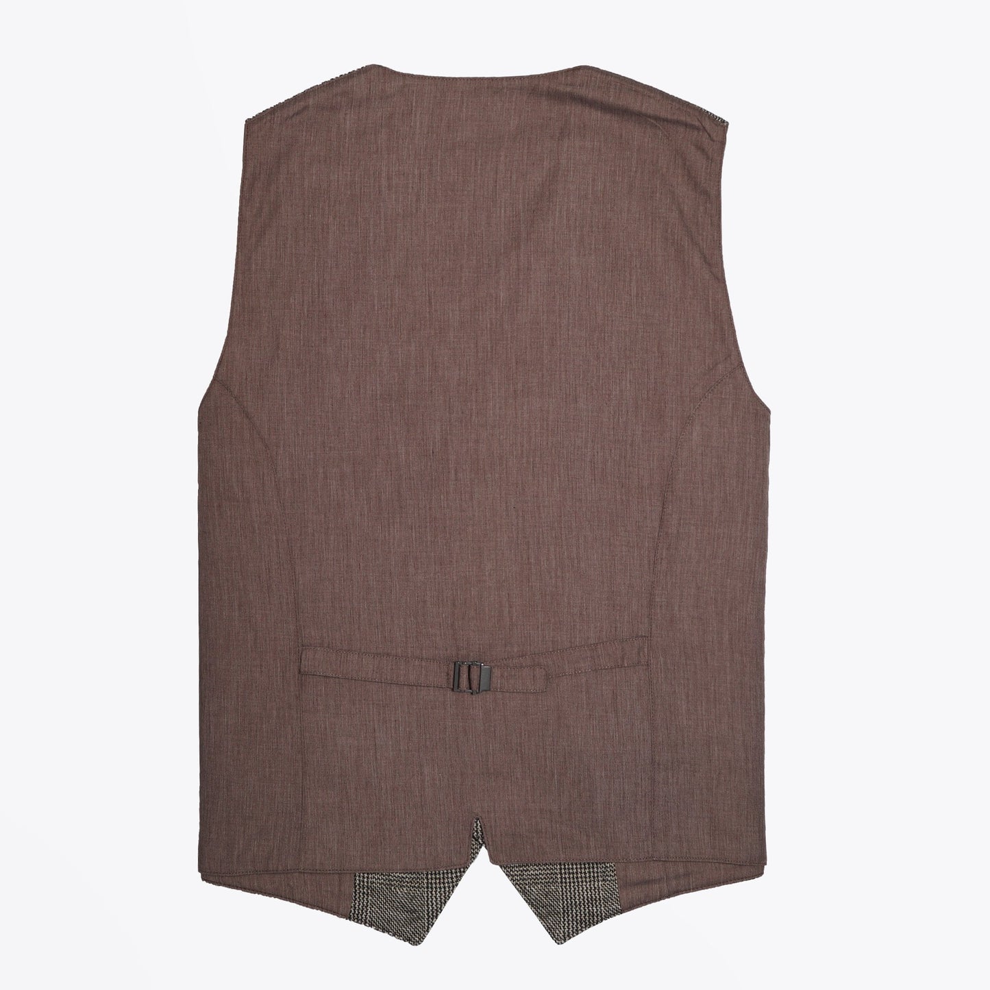 - Checked Stretch Waistcoat - Brown