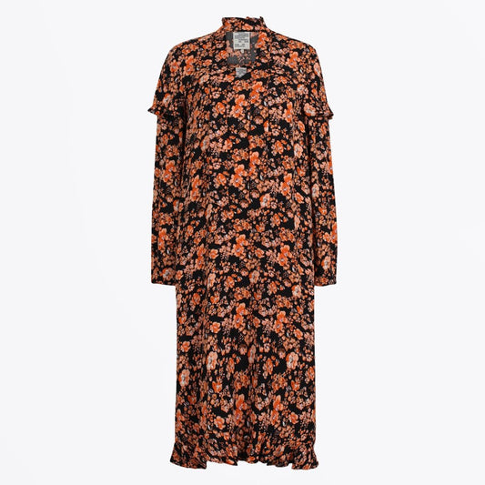 - Ani Floral Print Dress - Black