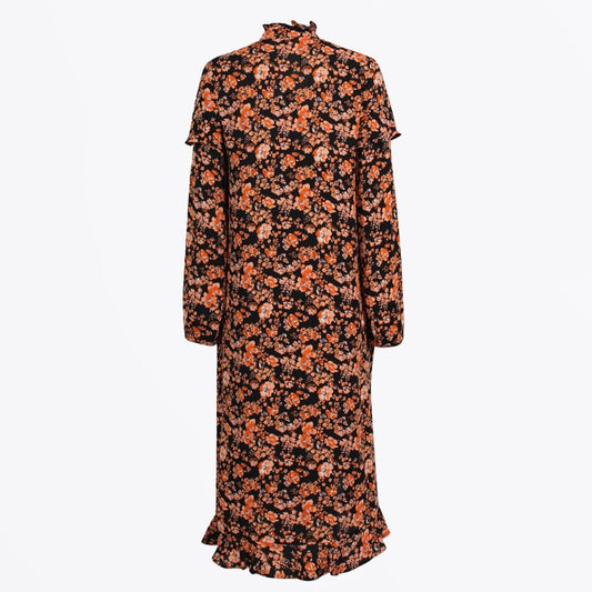 - Ani Floral Print Dress - Black