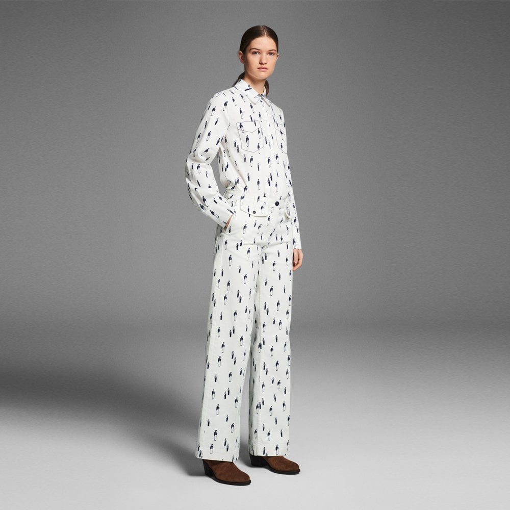 Mathilde Printed Shirt - Cream/Navy